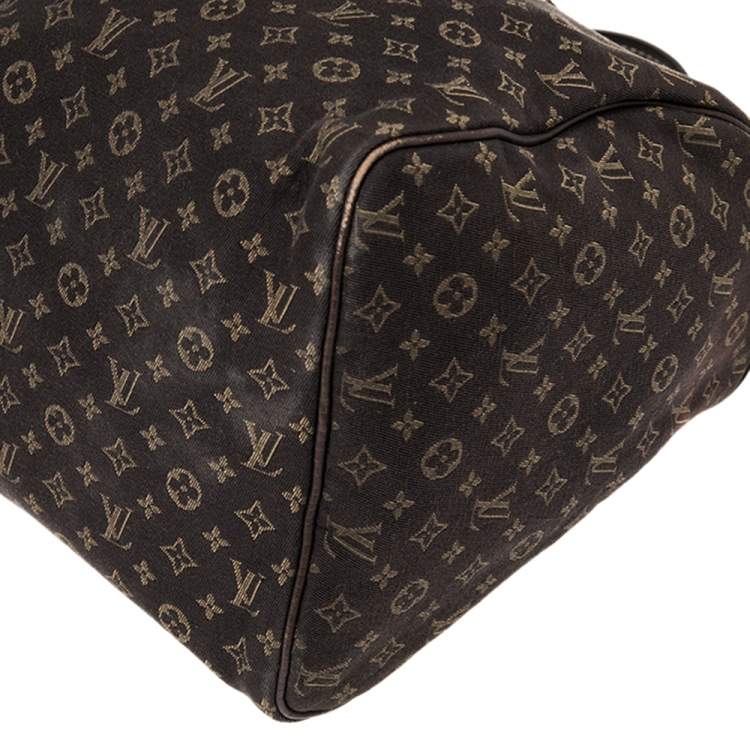 Pre Owned Louis Vuitton Fusain Monogram Canvas Mini Lin Speedy 30 Bag