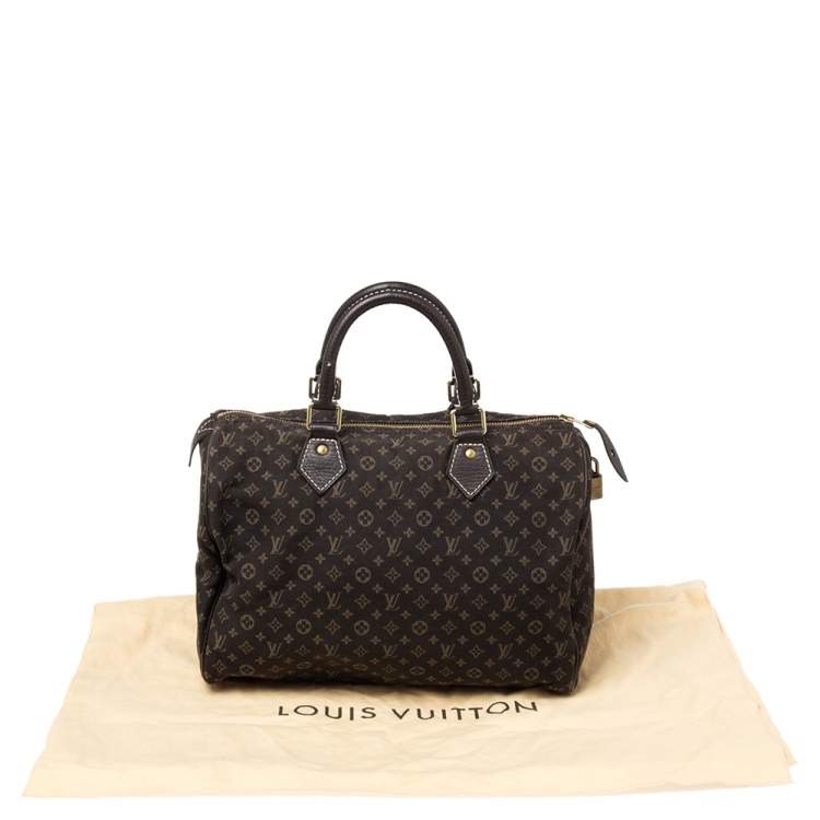Pre Owned Louis Vuitton Fusain Monogram Canvas Mini Lin Speedy 30 Bag