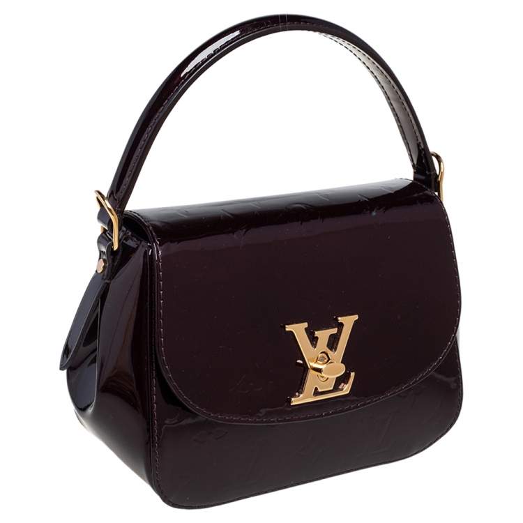 Pre Owned Louis Vuitton Amarante Monogram Vernis Pasadena Bag