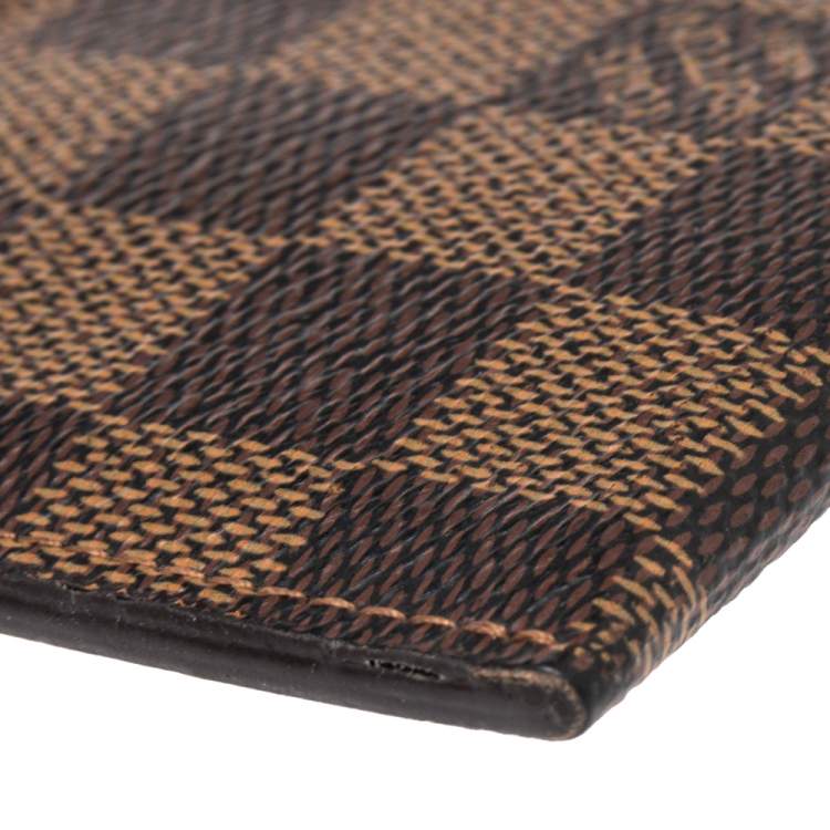Pre Owned Louis Vuitton Damier Ebene Canvas Pince Money Clip Card Holder