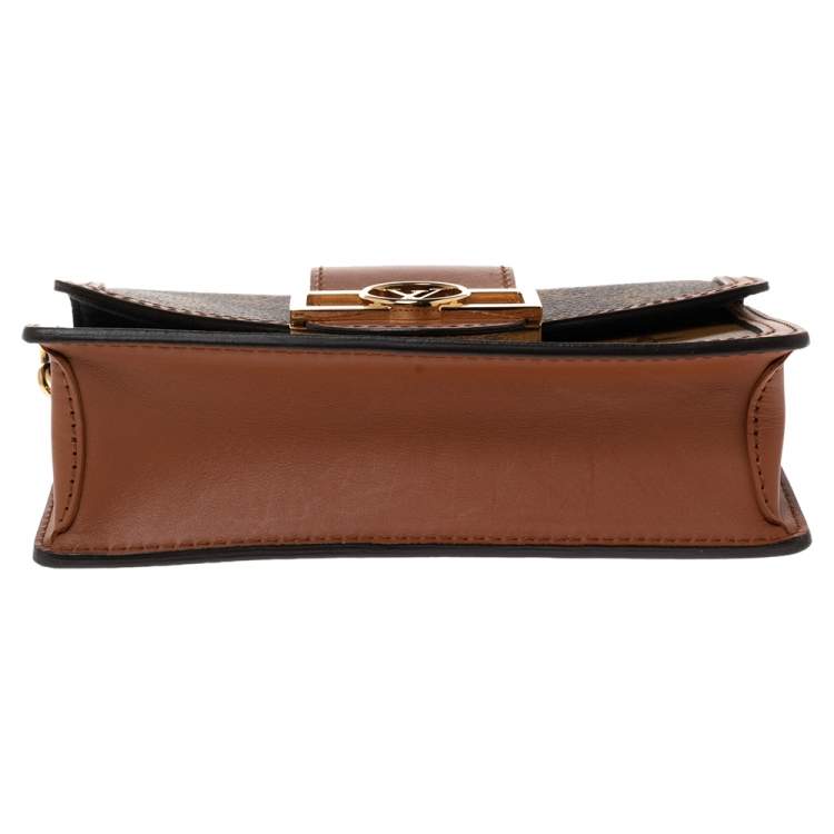 Pre Owned Louis Vuitton Monogram Reverse Canvas Dauphine Wallet on Chain