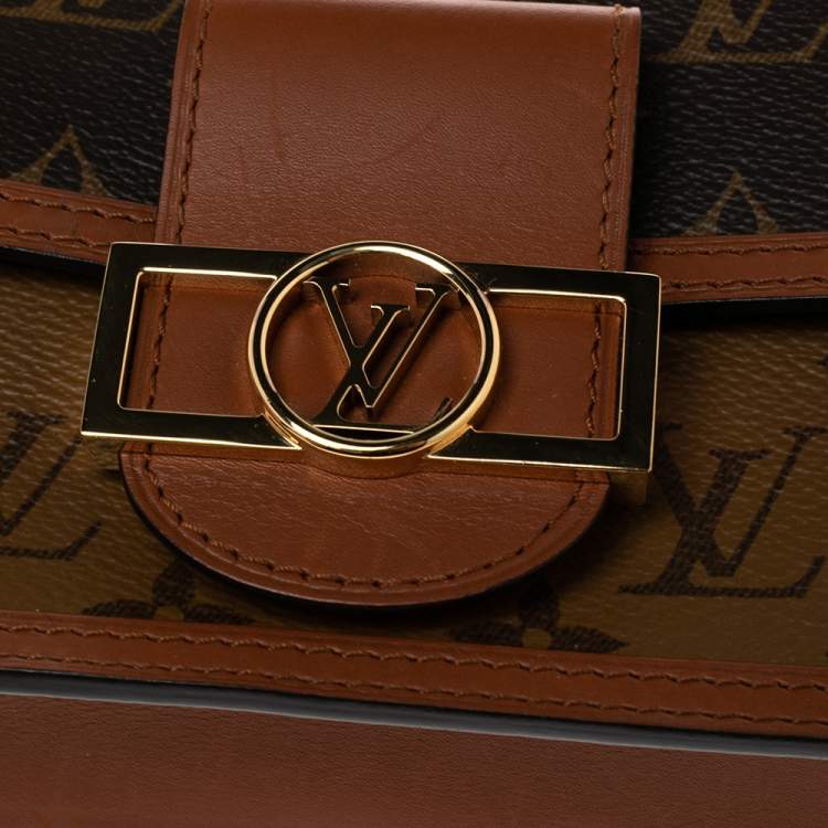 Pre Owned Louis Vuitton Monogram Reverse Canvas Dauphine Wallet on Chain