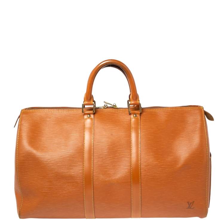 Pre Owned Louis Vuitton Cipango Gold Epi Leather Keepall 45 Bag