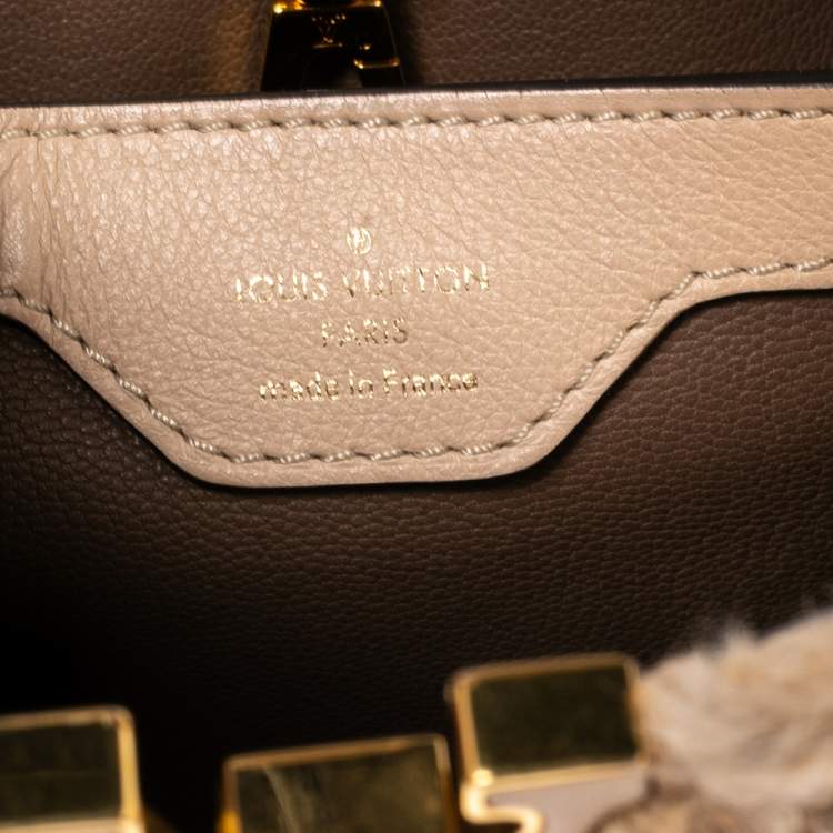 Pre Owned Louis Vuitton Dune Astrakhan and Leather Capucines BB Bag