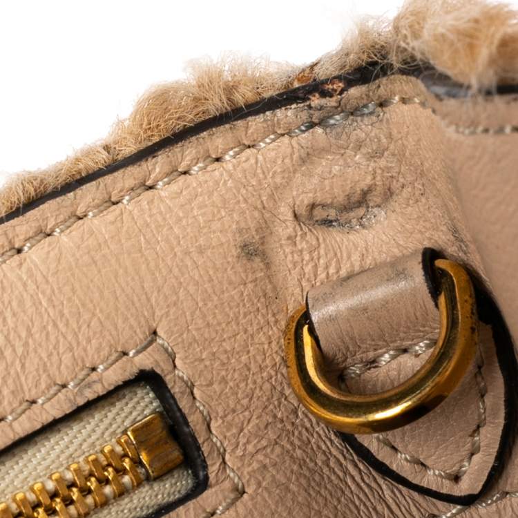 Pre Owned Louis Vuitton Dune Astrakhan and Leather Capucines BB Bag