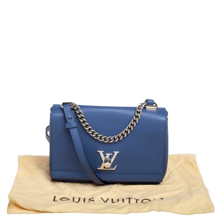 Pre Owned Louis Vuitton Blue Leather Lockme II BB Bag