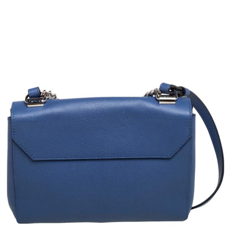 Pre Owned Louis Vuitton Blue Leather Lockme II BB Bag