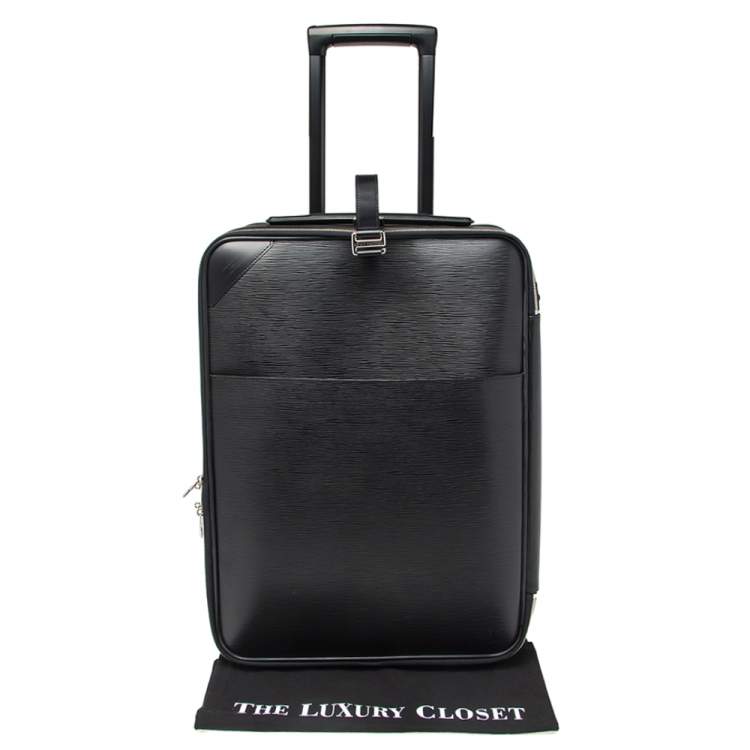 Pre Owned Louis Vuitton Black Epi Leather Pegase 55 Luggage