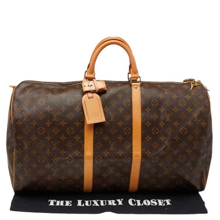 Pre Owned Louis Vuitton Monogram Canvas Keepall 55 Bag