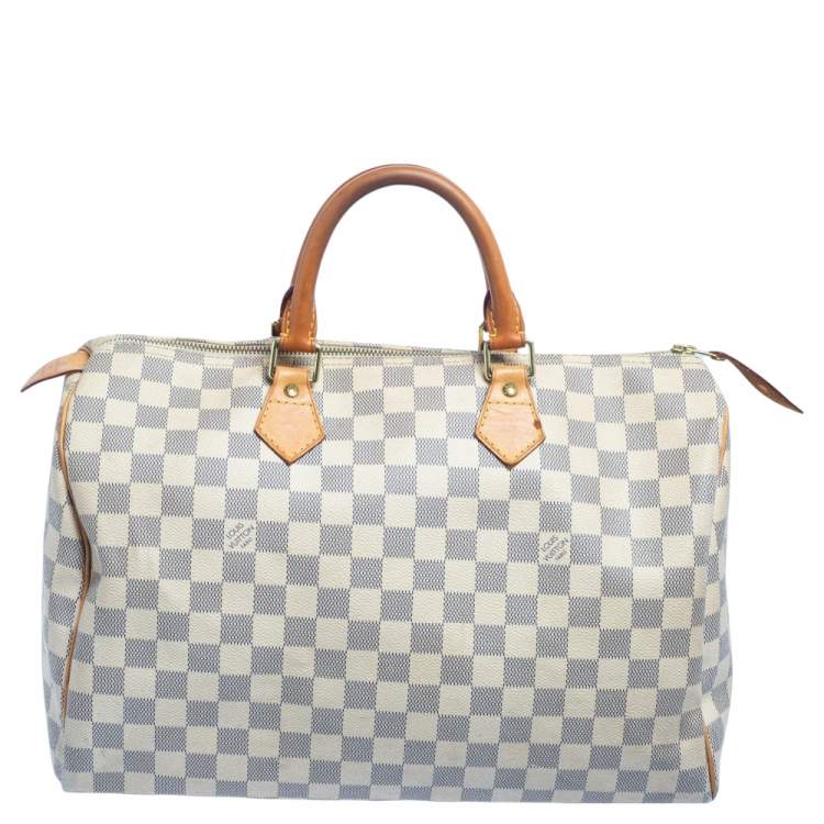 Pre Owned Louis Vuitton Damier Azur Coated Canvas And Leather Speedy 35 Bag