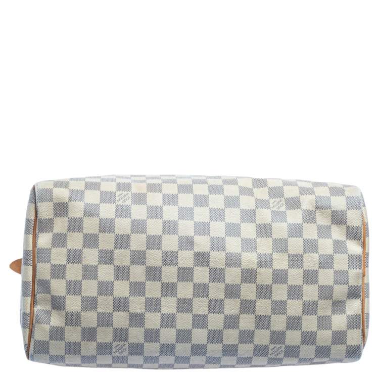 Pre Owned Louis Vuitton Damier Azur Coated Canvas And Leather Speedy 35 Bag