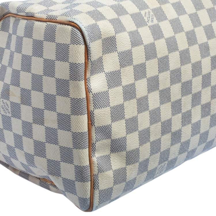 Pre Owned Louis Vuitton Damier Azur Coated Canvas And Leather Speedy 35 Bag