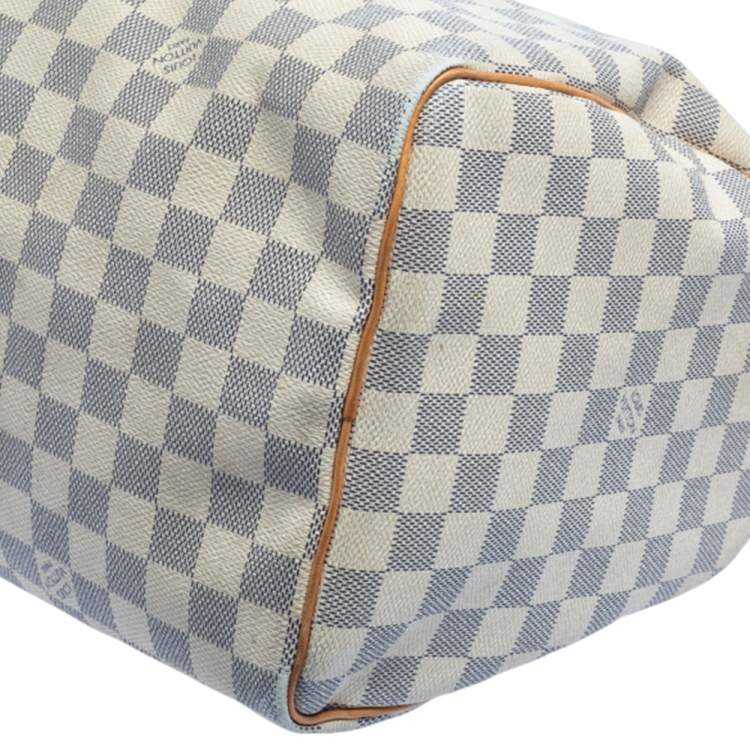 Pre Owned Louis Vuitton Damier Azur Coated Canvas And Leather Speedy 35 Bag