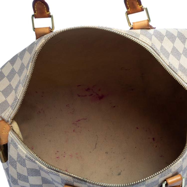 Pre Owned Louis Vuitton Damier Azur Coated Canvas And Leather Speedy 35 Bag