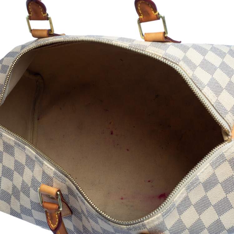 Pre Owned Louis Vuitton Damier Azur Coated Canvas And Leather Speedy 35 Bag