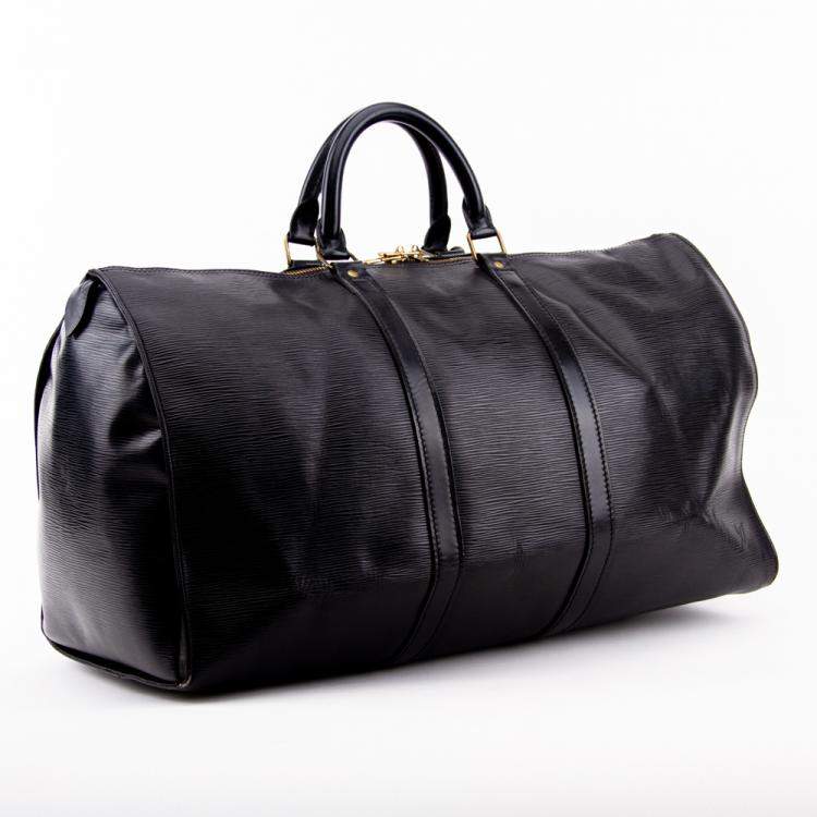 Pre Owned Louis Vuitton Black Epi Leather Keepall Bag