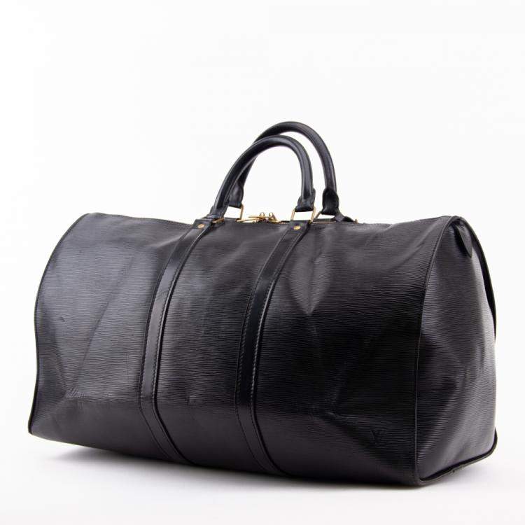 Pre Owned Louis Vuitton Black Epi Leather Keepall Bag