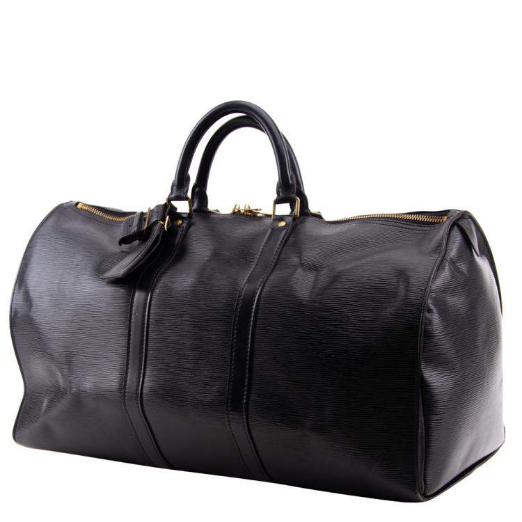 Pre Owned Louis Vuitton Black Epi Leather Keepall Bag