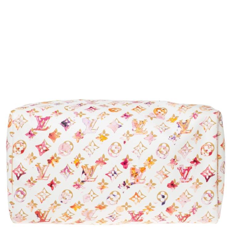 Pre Owned Louis Vuitton Monogram Canvas Watercolor Aquarelle Richard Prince Speedy 35 Bag