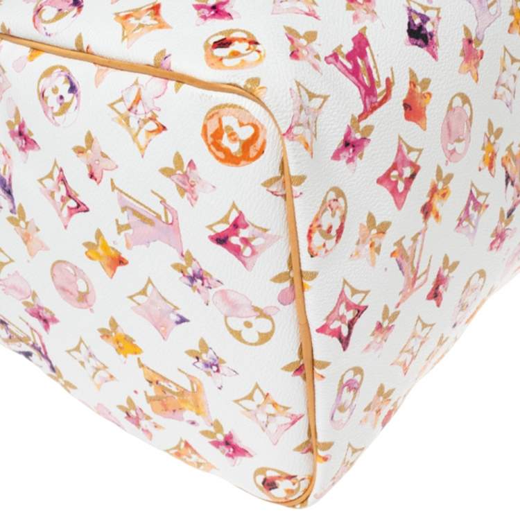 Pre Owned Louis Vuitton Monogram Canvas Watercolor Aquarelle Richard Prince Speedy 35 Bag