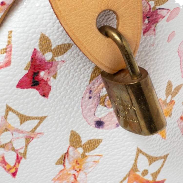 Pre Owned Louis Vuitton Monogram Canvas Watercolor Aquarelle Richard Prince Speedy 35 Bag