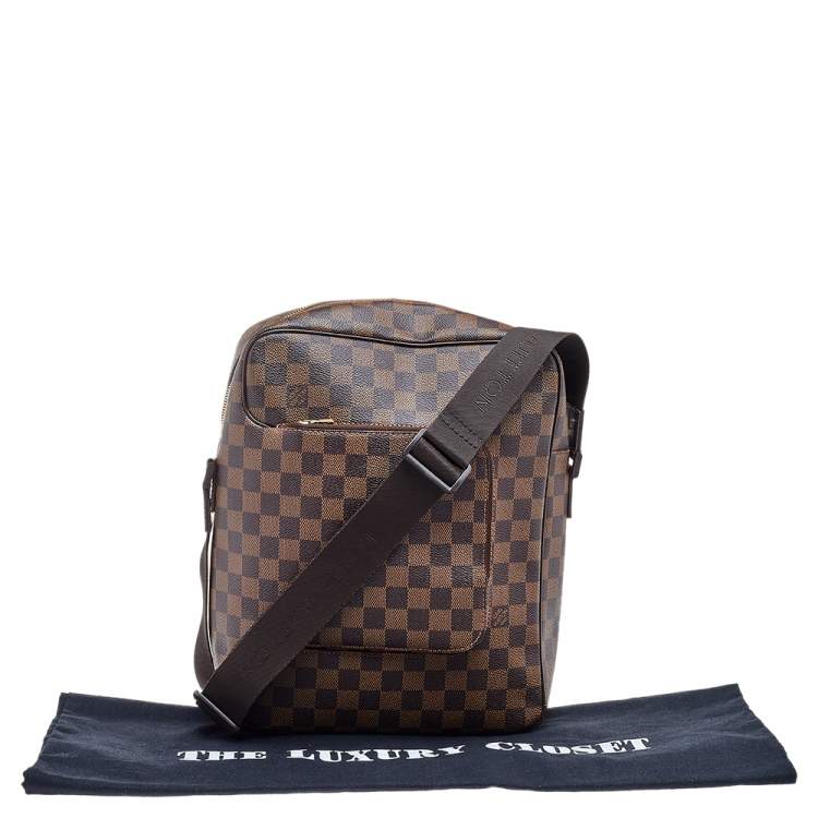 Pre Owned Louis Vuitton Damier Ebene Canvas Olav MM Messenger bag