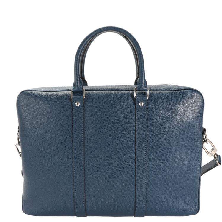 Pre Owned Louis Vuitton Blue Taiga Leather Porte-Documents Voyage PM Bag