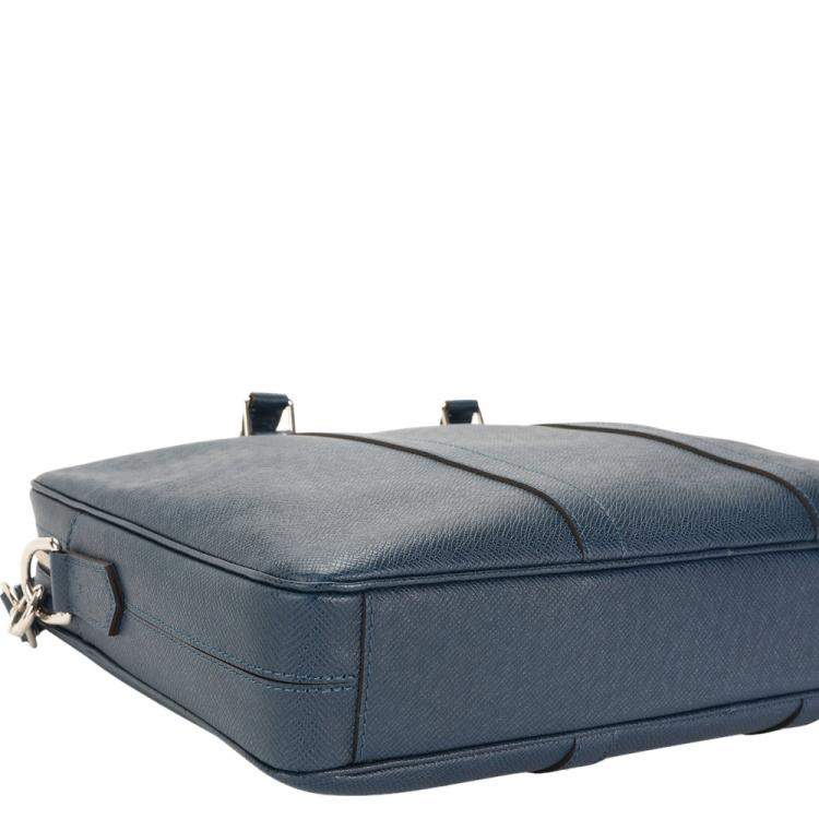 Pre Owned Louis Vuitton Blue Taiga Leather Porte-Documents Voyage PM Bag