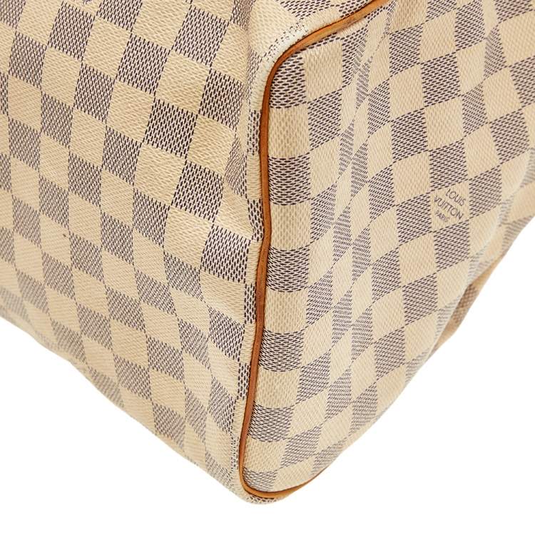 مملوكة مسبقًا Louis Vuitton Damier Azur Coated Canvas And Leather Speedy 35 Bag