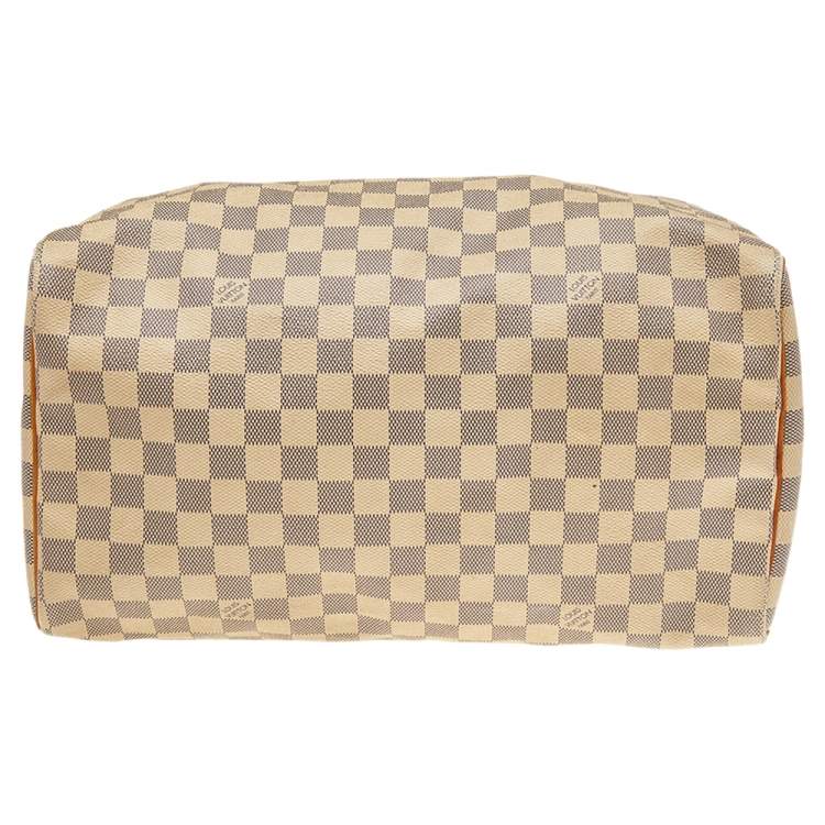 مملوكة مسبقًا Louis Vuitton Damier Azur Coated Canvas And Leather Speedy 35 Bag