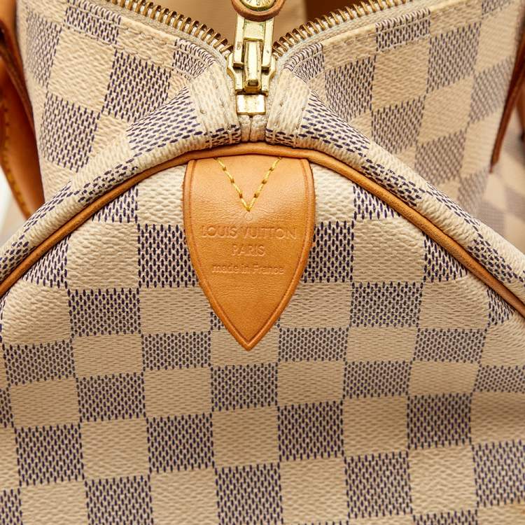 مملوكة مسبقًا Louis Vuitton Damier Azur Coated Canvas And Leather Speedy 35 Bag