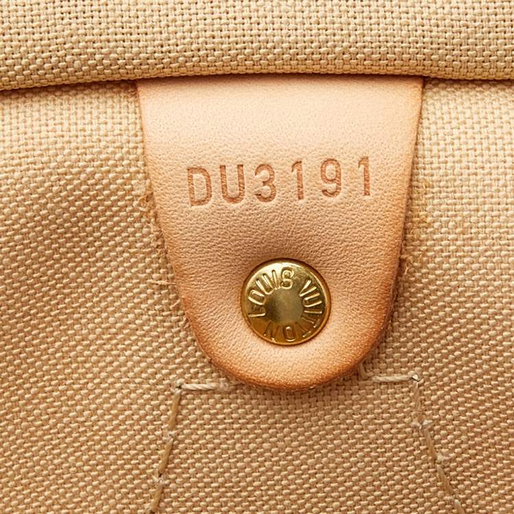 مملوكة مسبقًا Louis Vuitton Damier Azur Coated Canvas And Leather Speedy 35 Bag