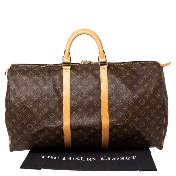 Pre Owned Louis Vuitton Monogram Canvas Keepall 55 Bag