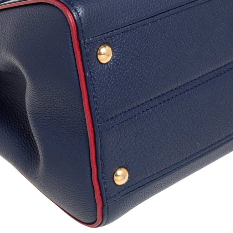 Pre Owned Louis Vuitton Blue Marine Monogram Canvas and Leather Double V Bag