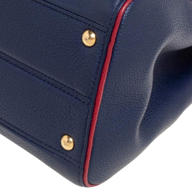 Pre Owned Louis Vuitton Blue Marine Monogram Canvas and Leather Double V Bag