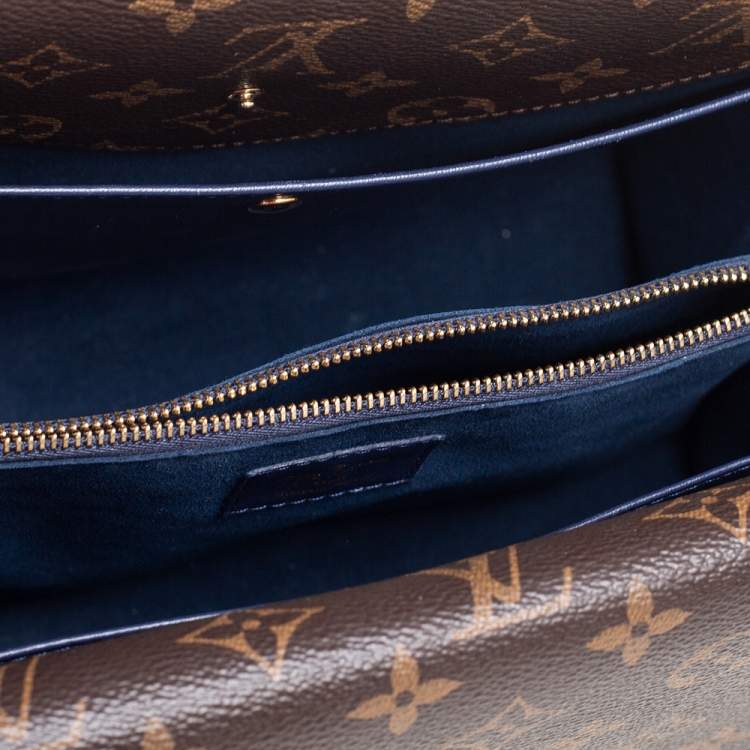 Pre Owned Louis Vuitton Blue Marine Monogram Canvas and Leather Double V Bag