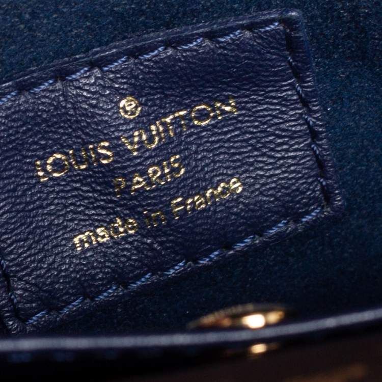 Pre Owned Louis Vuitton Blue Marine Monogram Canvas and Leather Double V Bag
