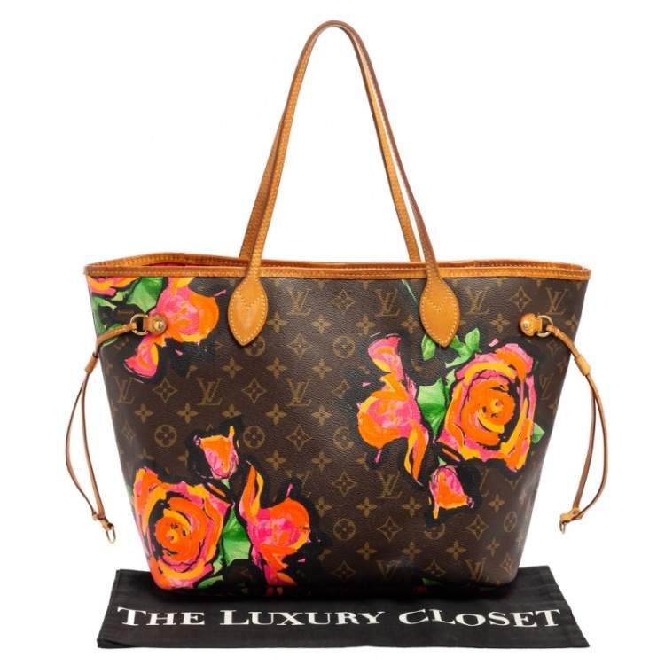 Pre Owned Louis Vuitton Monogram Canvas Limited Edition Stephen Sprouse Roses Neverfull MM Bag
