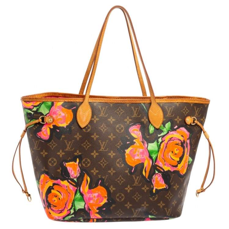 Stephen Sprouse Multicolor Monogram Roses Coated Canvas Neverfull MM Gold  Hardware, 2009