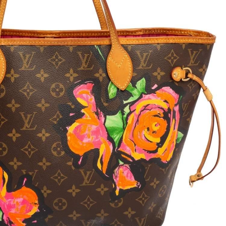 Pre Owned Louis Vuitton Monogram Canvas Limited Edition Stephen Sprouse Roses Neverfull MM Bag