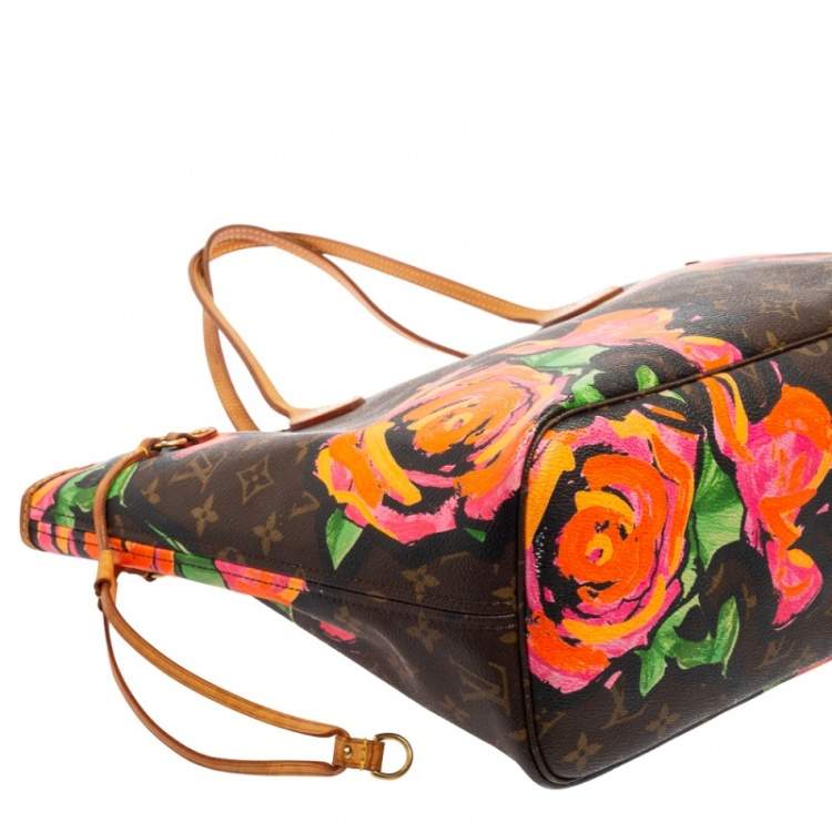 Pre Owned Louis Vuitton Monogram Canvas Limited Edition Stephen Sprouse Roses Neverfull MM Bag