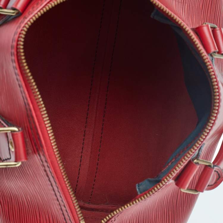 Pre Owned Louis Vuitton Red Leather Epi Speedy 25 Bag