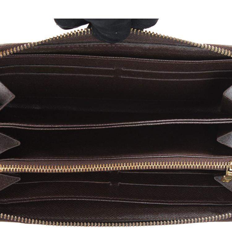 Louis Vuitton Damier Ebene Canvas Compact Zippy Wallet Louis