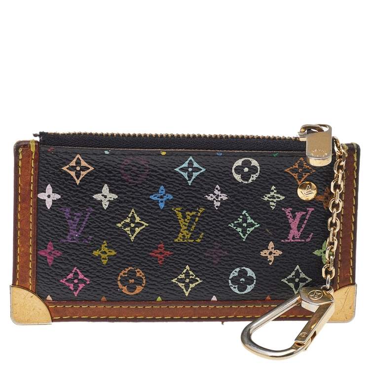 Pre Owned Louis Vuitton Black Multicolore Monogram Canvas Pochette Cles Coin Purse