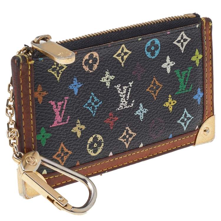 Pre Owned Louis Vuitton Black Multicolore Monogram Canvas Pochette Cles Coin Purse