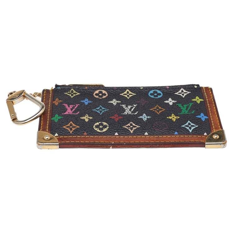 Pre Owned Louis Vuitton Black Multicolore Monogram Canvas Pochette Cles Coin Purse