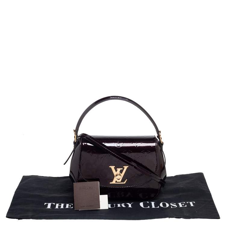 Pre Owned Louis Vuitton Amarante Monogram Vernis Pasadena Bag