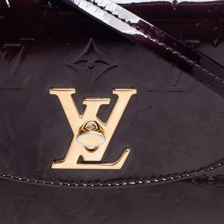 Pre Owned Louis Vuitton Amarante Monogram Vernis Pasadena Bag