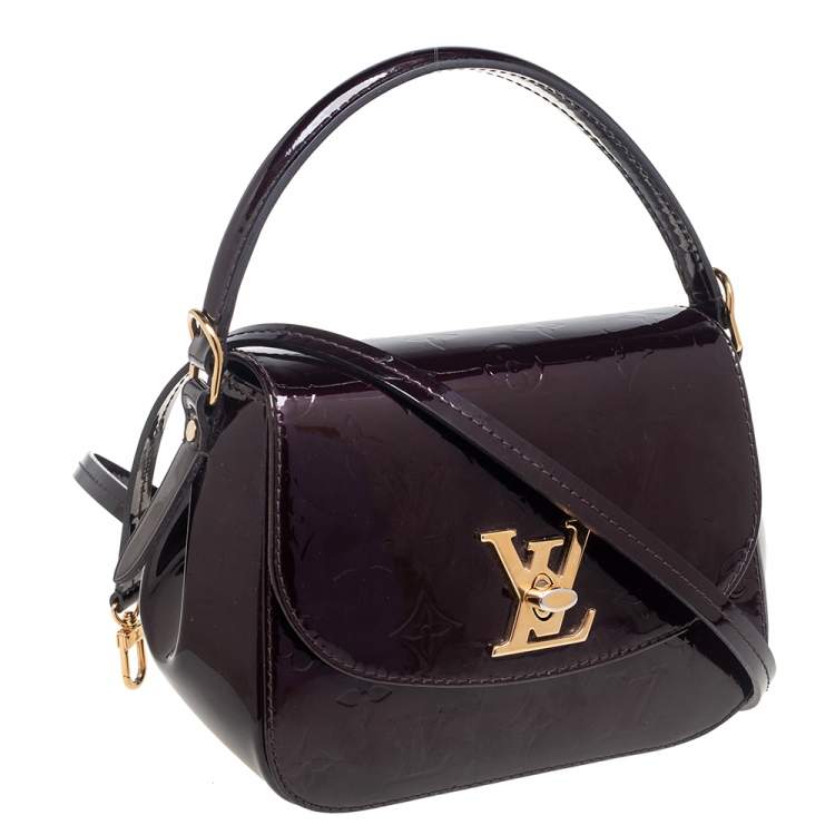 Pre Owned Louis Vuitton Amarante Monogram Vernis Pasadena Bag