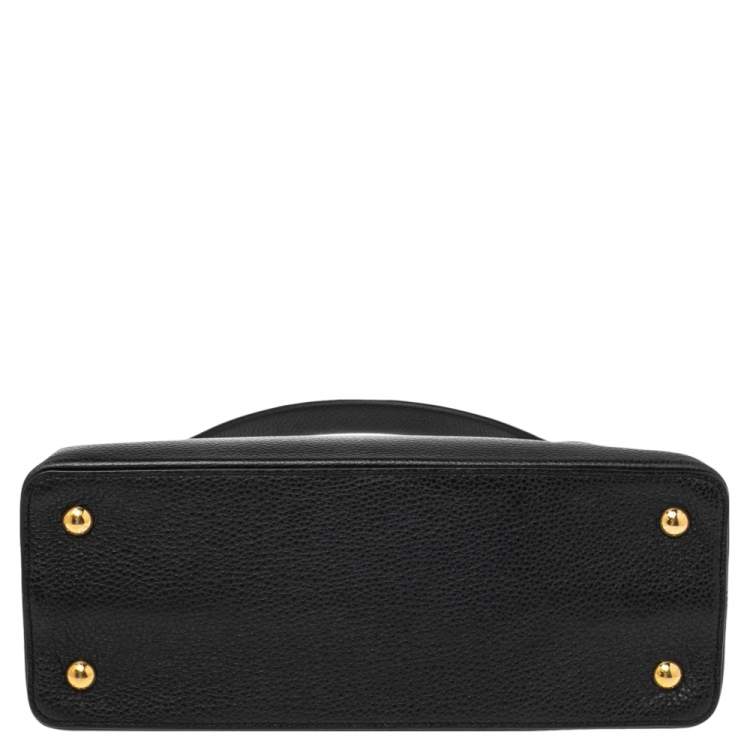 Pre Owned Louis Vuitton Black Taurillon Leather Capucines MM Bag